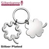 SILBERKANNE Double Clover Key Ring 7.5 x 4 x 0.5