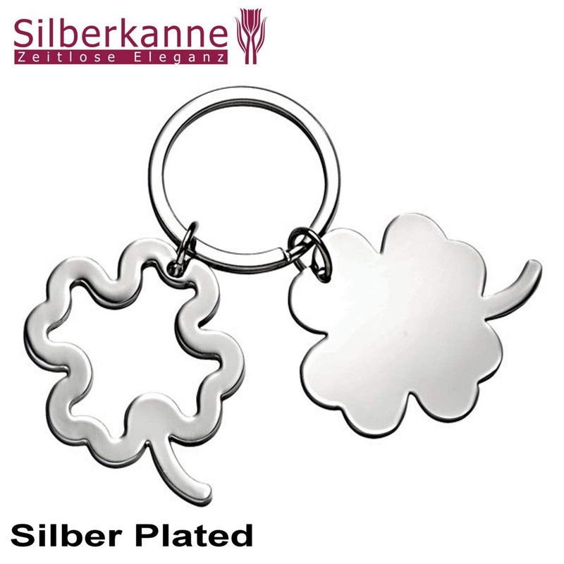SILBERKANNE Double Clover Key Ring 7.5 x 4 x 0.5