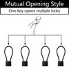 4 Pack Cable Padlock with Keys Alike,(1.3''/33mm) Wide Lock Body
