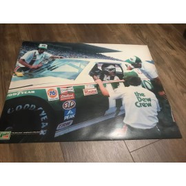 Vintage 1981 Mtn Dew NASCAR Poster, #11 Darrell Waltrip “The Dew Crew”, 17”x22”