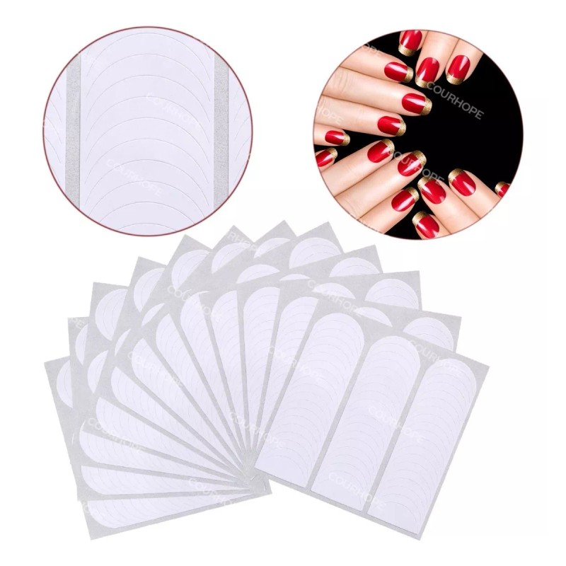 Courhope Pegatinas Para Uñas Press On Stickers Uñas Francesa 1368