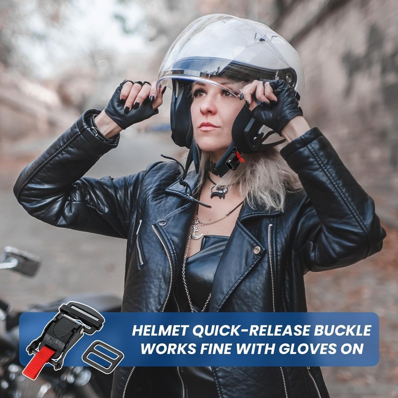 Liqqlex Motorcycle Helmet Quick Release Buckle Kit, Stainless Steel Ratcheted