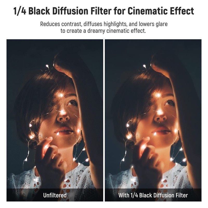 NEEWER 1/4 Black Diffusion Special Effect Square Filter, 100x100mm Dreamy