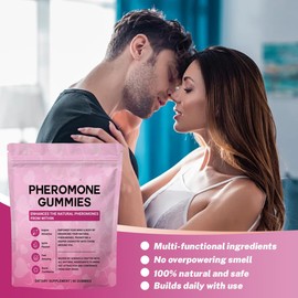 Umizze Pheromone Gummies for Women, Social Attraction Support, Strawberry Flavor, Vegan, 60 Count