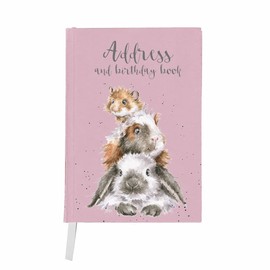 Wrendale Designs by Hannah Dale - Piggy in The Middle Illustrated Birthday & Address Book - 168mm x 118mm