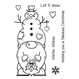 Woodware Francoise Collection-Snow Gnome-Clear Stamp Set, A6, FRS864