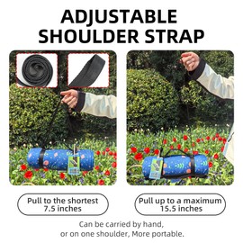 PICYALO Outdoor Picnic Blanket Blue Floral 80"x80" Large Sandproof Beach Blanket Waterproof Picnic Blankets Foldable for Caming, Beach, Outdoor Activities.