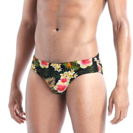 JOCKLAND - Traje de baño de secado rápido para hombre, con almohadilla extraíble y cordón sexy, estampado, Negro -, Large