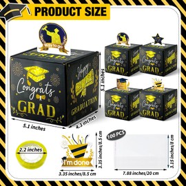 4 Pack 2024 Graduation Money Box for Cash Gift Pull - Funny DIY Cash Holder for Graduation Parties, College Grad Gifts, and Surprise Celebrations