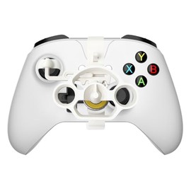 FLYINTOYS Mini Racing Steering Wheel for XB One Series X/S Game Controller,Racing Games Controller Steering Wheel Attachment (White)