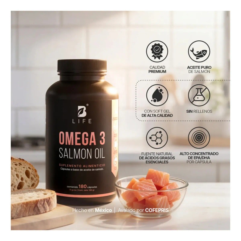 Omega Aceite Salmón Epa Dha 180 Cápsulas Life