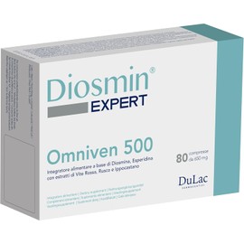 Dulàc - Hemorrhoids and Veins Tablets with Diosmin, Hesperidin, Red Vine and Flavonoids, 80 Tablets for Hemorrhoids, Varicose Veins, Swollen Legs and Burst Capillaries - Omniven 500