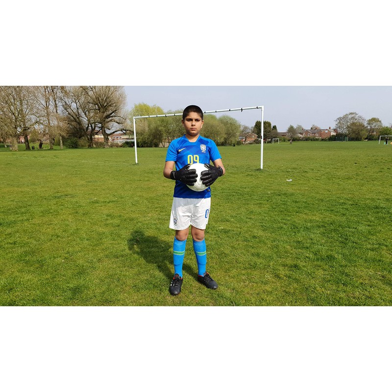 GK Saver Protech Super Black Professional Football Goalkeeping Gloves Size