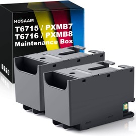 HOSAAM T6715 T6716 Ink Maintenance Box for Workforce WF-3820 WF-4830 WF-4730 WF-4740 WF-4820 EC-4040 EC-4030 WF-4720 WF-C5710 WF-C5790 EC-4020 WF-C5210 WF-4734 Printer(PXMB7/PXMB8) (2 Packs)