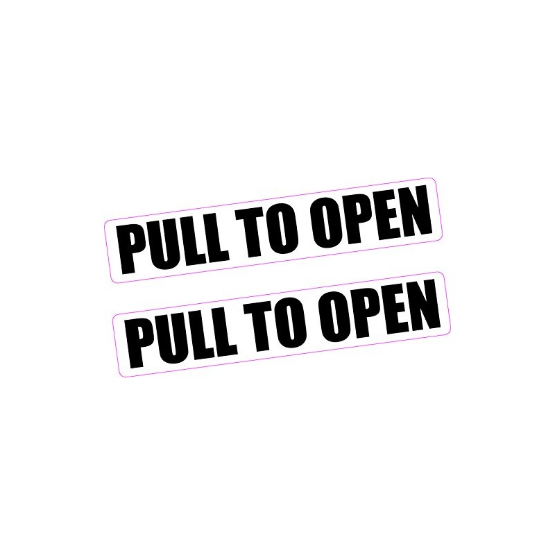2X Pull to Open Sticker Taxi Cab Door Vinyl Shop