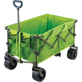 BLISS XL Folding Beach Cart – Collapsible Wagon w/ Wide Durable Wheels, Tropical