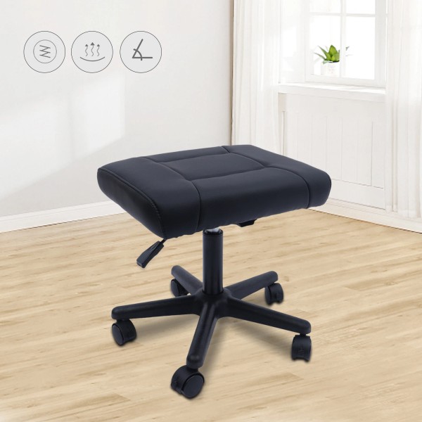 Unbranded Footrest with Wheels Height Adjustable Computer Desk Stool Comfort