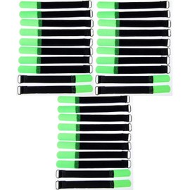 30 x 16 cm x 16 mm resealable Velcro cable ties, neon green with metal eyelet, cable Velcro tape, 160 mm, reusable