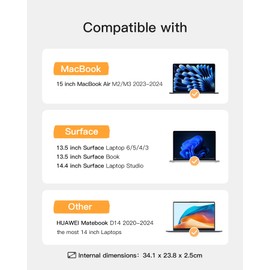 Inateck 360° Protection 14 inch Water-resistant Laptop Sleeve Bag Compatible with Most 14 inch Laptops.