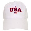 CafePress USA Flag Cap Unique Adjustable Baseball Hat White