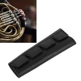 French Horn Hand Guard, Leather, Non-Slip Protection, Grip Wrap, Hand Pad Cover, Instrument Accessories, Black, Wear-Resistant (BLACK)