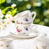 TUZT Porcelain Tea Set for Girls - White with Floral