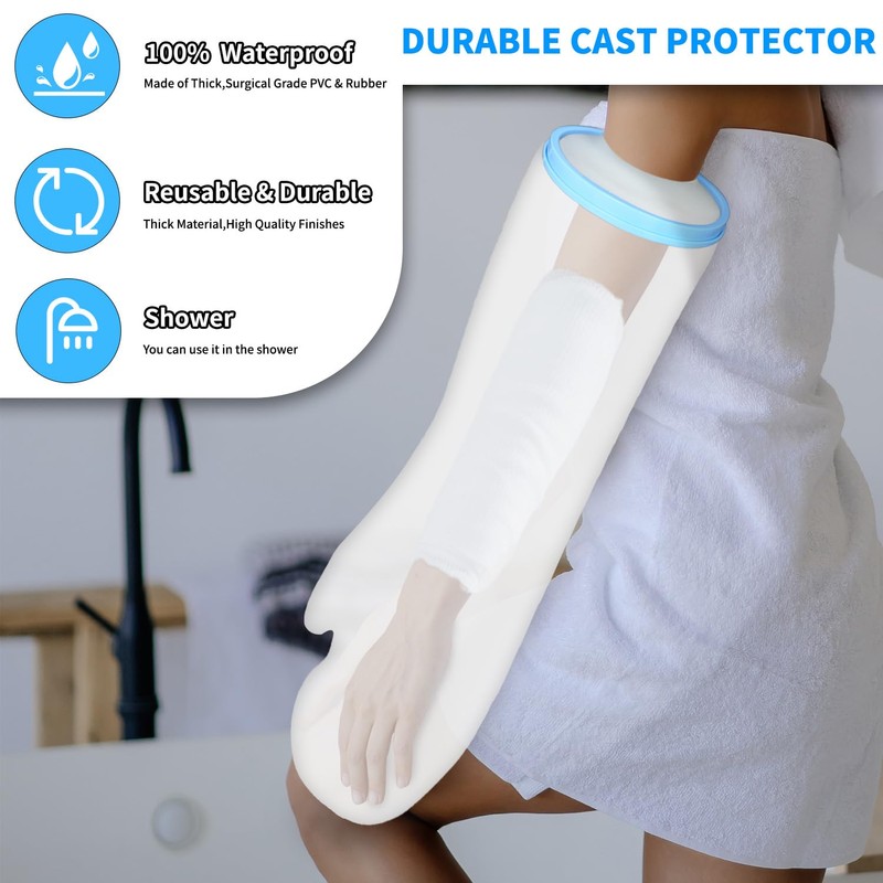 KEEFITT Adult Cast Covers for Shower Arm, KT2201 Waterproof Arm