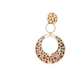 Yienate Boho Large Filigree Disc Dangle Earrings Stud Vintage Tribal Ethnic Hollow Carved Earrings Gold Geometric Floral Hoop Drop Earrings Statement Wedding Prom Earrings Jewelry for Women Girls