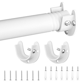 SUTINE Closet Rod, Closet Rods for Hanging Clothes, 17 to 52 inch Adjustable Closet Hanging Rod, Heavy Duty Clothes Rod Clothing Bar, Closet Poles for Hanging Clothes for Wardrobes, Shower Curtain