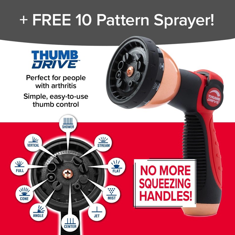 Pocket Hose Copper Head w/New Pocket Pivot Expandable Garden Hose