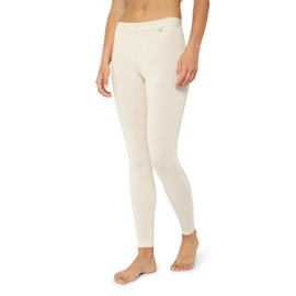 DANISH ENDURANCE Merino Wool Leggings Women, Women's Thermal Underwear Bottom, Base Layer Women’s Leggings for Winter, Off-White, Medium