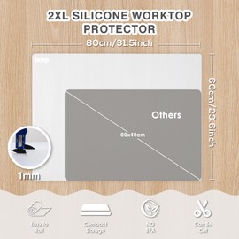 Foepoge 31.5" x 23.6" Extra Large Silicone Mat for Resin Casting, Epoxy and Crafts, Nonstick Silicone Sheet for Jewelry Casting Molds, Clear Countertop Protector Mat Heat Resistant Placemats by Foepoge