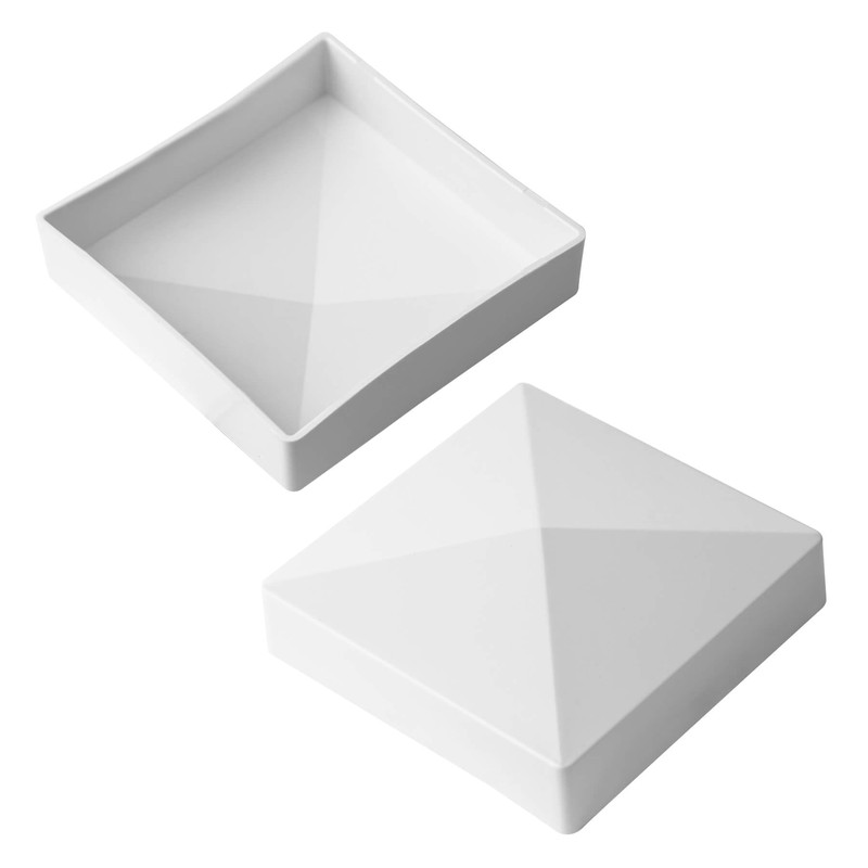 Qlvily 4 Pack 3.5 inch Vinyl Fence Post Caps, White