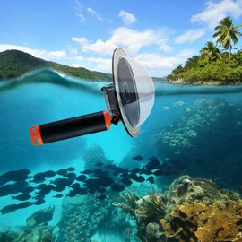 Suptig Dome Port Lens for GoPro Hero 6 Hero 5 with Waterproof Housing Case and Handheld Floating Bar Diving Snorkeling Underwater Photography