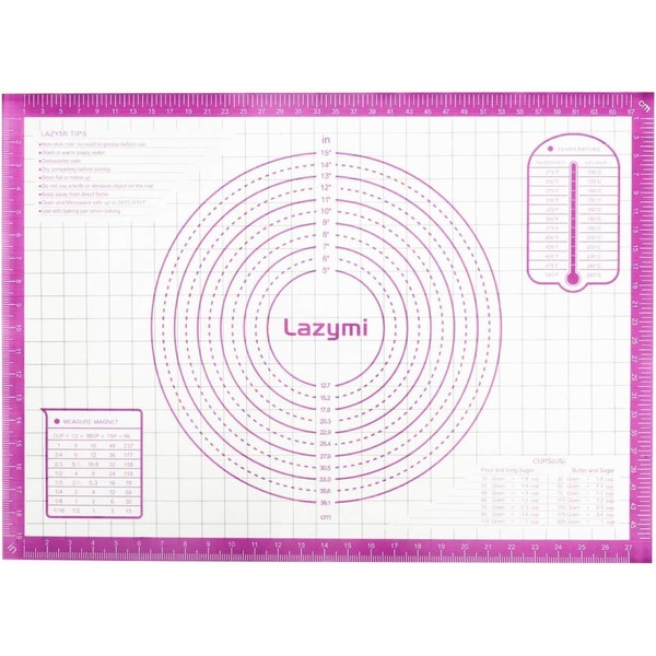 Extra große Silikon-Backmatte, antihaftbeschichtet, mit Messung 91 x 61 cm,