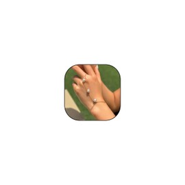 Gold Pearl Ring Bracelet Hand Chain 14k Gold Dainty Bracelets Stack Boho Jewelry Set for Women Girls Pearl Bracelet for Teen Girls Trendy Stuff (Style 1)