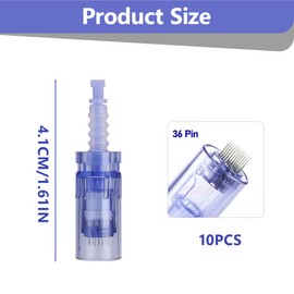OHREN 10 Stück 36 Pins Dermapen-Nadeln Ersatz Derma Pen Mikronadel, Nadelpatronen zur Electric Dermapen, Derma Pen Gerät (Bajonett)