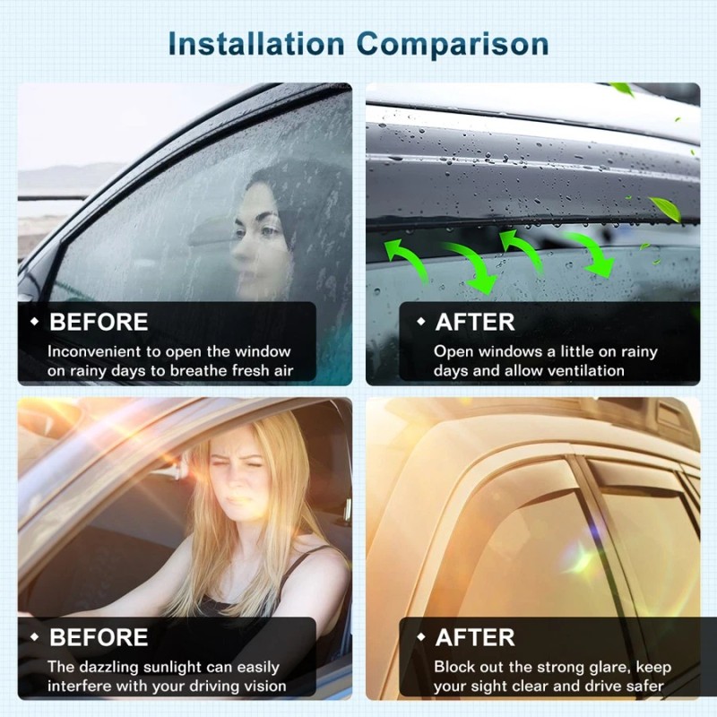 GEARZAAR For Hyundai Venue 2020-2024 Window Vent Visor Rain Guards
