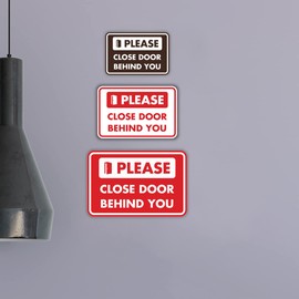 Classic Framed Please Close Door Behind You Sign (Black) - Large