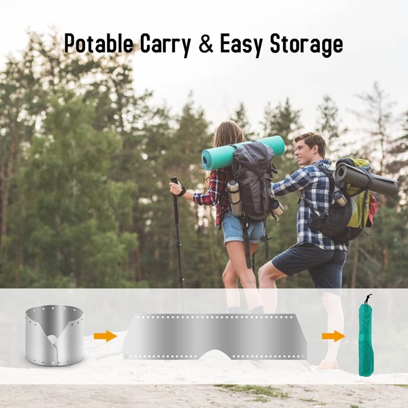 YIWENG Ultralight Titanium Outdoor Camping Stove Wind Shield Umbrella Windproof