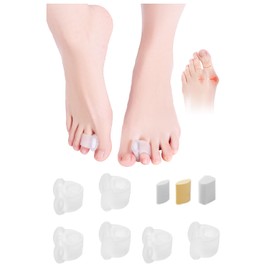 HEWAOMM Adjustable Big Toe Separators For Women Men, Silicone Gel Spacers Corrector, For Bunion Hammer Overlapping, 6 Pcs