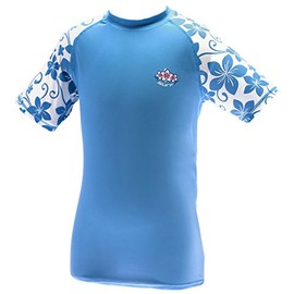 Kidz Swimmers Girls UV Sun Protection Rash Vest UPF 50+ Placid Blue (9-10 Years)