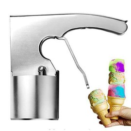 Old Fashion Style Ice Cream Scoop with Spring-Powered Trigger, Cylindrical Ice Cream Scoop, Stainless Steel Ice Cream Ball Making Spoon, Ice Cream Accessories(Silver)