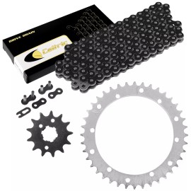 Caltric Black Drive Chain And Sprockets Kit for Yamaha Warrior 350 YFM350X 1989-2004