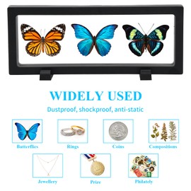 3D Floating Frame, 3D Floating Display Stand, Pack of 2 Floating Frames for Coins, Display Frame, Coin Stand, Display Stand for Coins, Jewellery, Medals