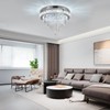 FRIXCHUR Crystal Chandeliers LED Crystal Ceiling Light Fixture with Remote
