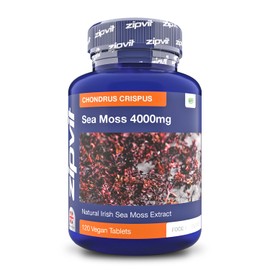 Zipvit Irish Sea Moss 4000mg, 120 Vegan Tablets, High Strength Superfood, Naturally Rich in Minerals, 2 Month Supply, Responsibly Sourced Seaweed