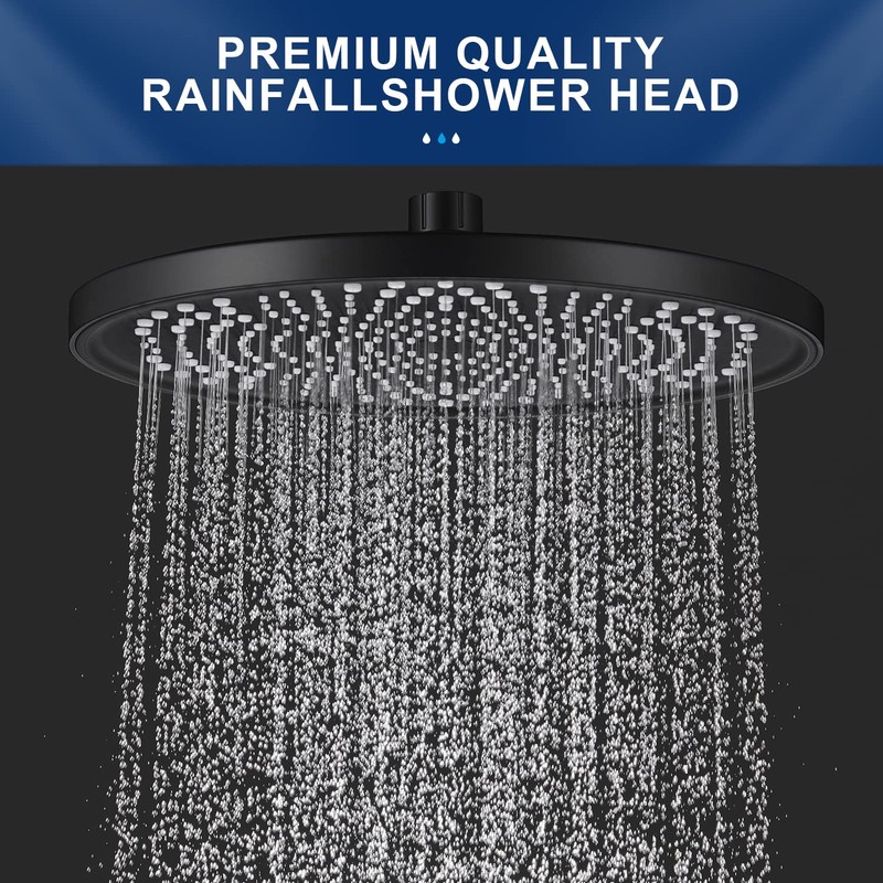 Rain Shower Head 26CM Rainfall Shower Head Overhead Replacement, Fixed