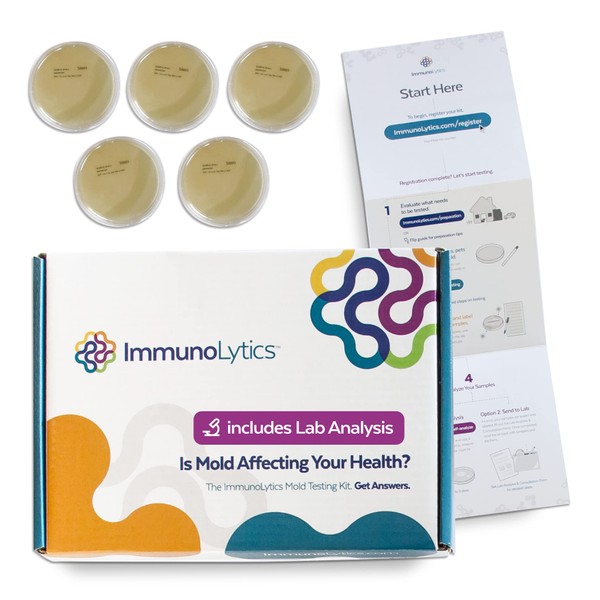 ImmunoLytics DIY Mold Test Kit for Home - Easy to Use Professional Mold Testing Kit - Individual Room Screening Package - Includes Lab Analysis (5 Rooms/Plates)