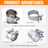 QBselecar 2 Inch (51mm) Universal Muffler Band Clamp, Stainless Steel